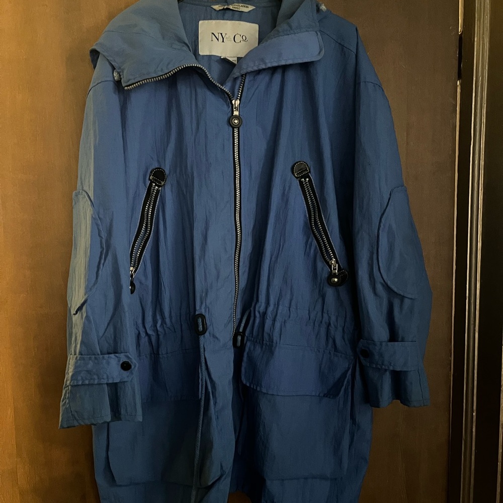 New York & Company Sky Blue Zip-Up Jacket **Vintage** - Picture 3 of 9